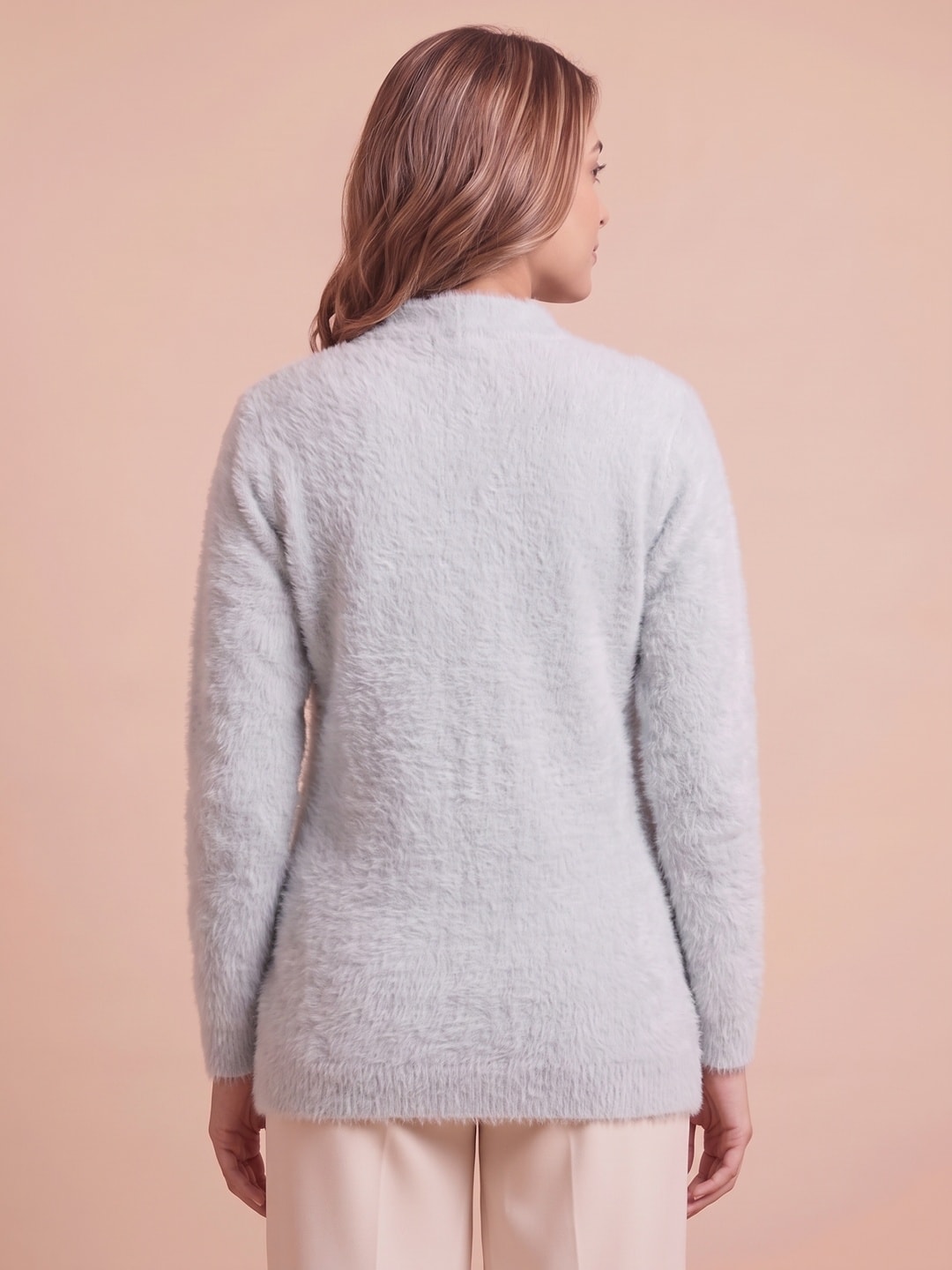 Blue Woolen Knit Cardigan - Image 4