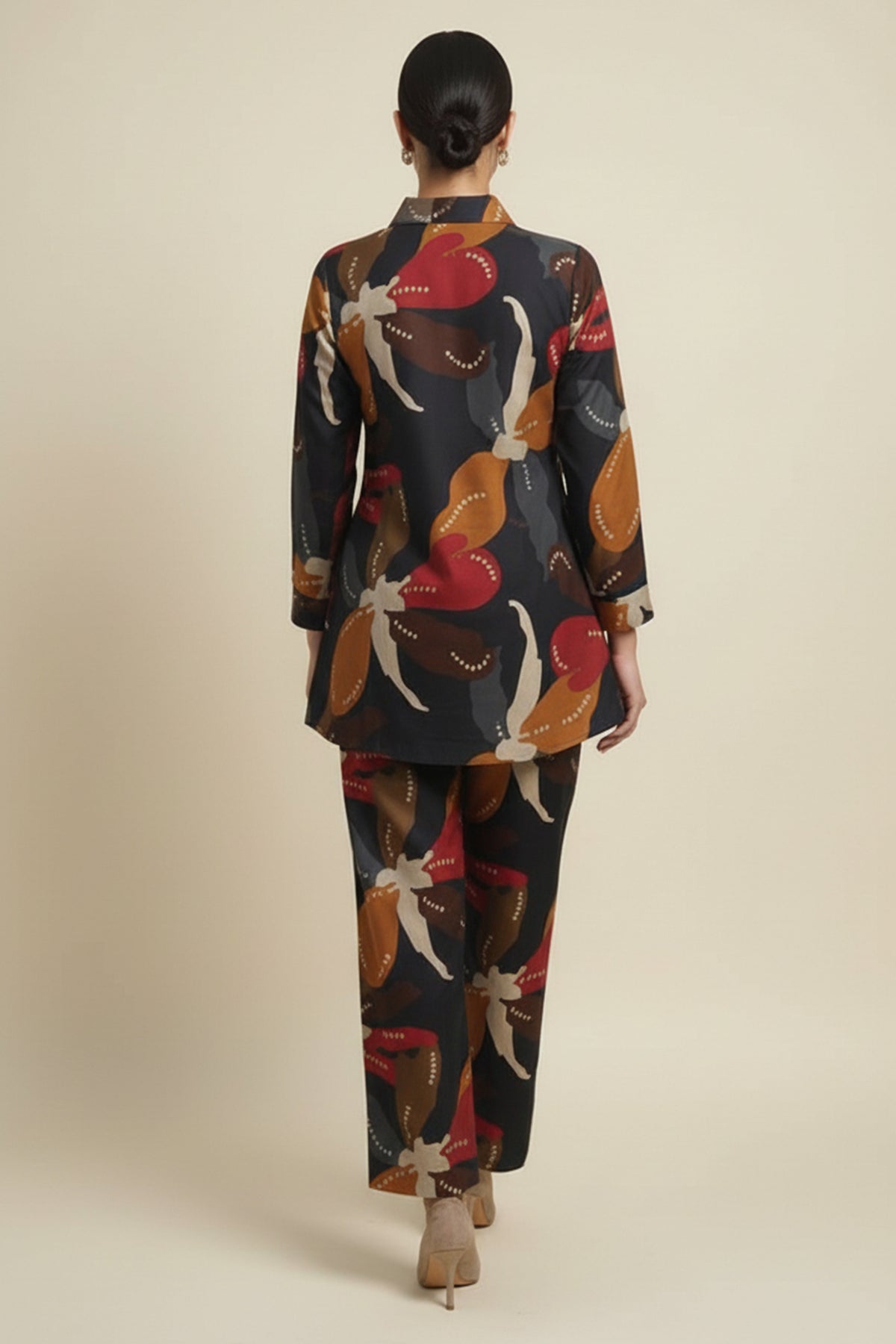 Blue Stylish Floral Printed Viscose Shirt Top and Bottom Set for a Chic and Comfortable Look - Image 5