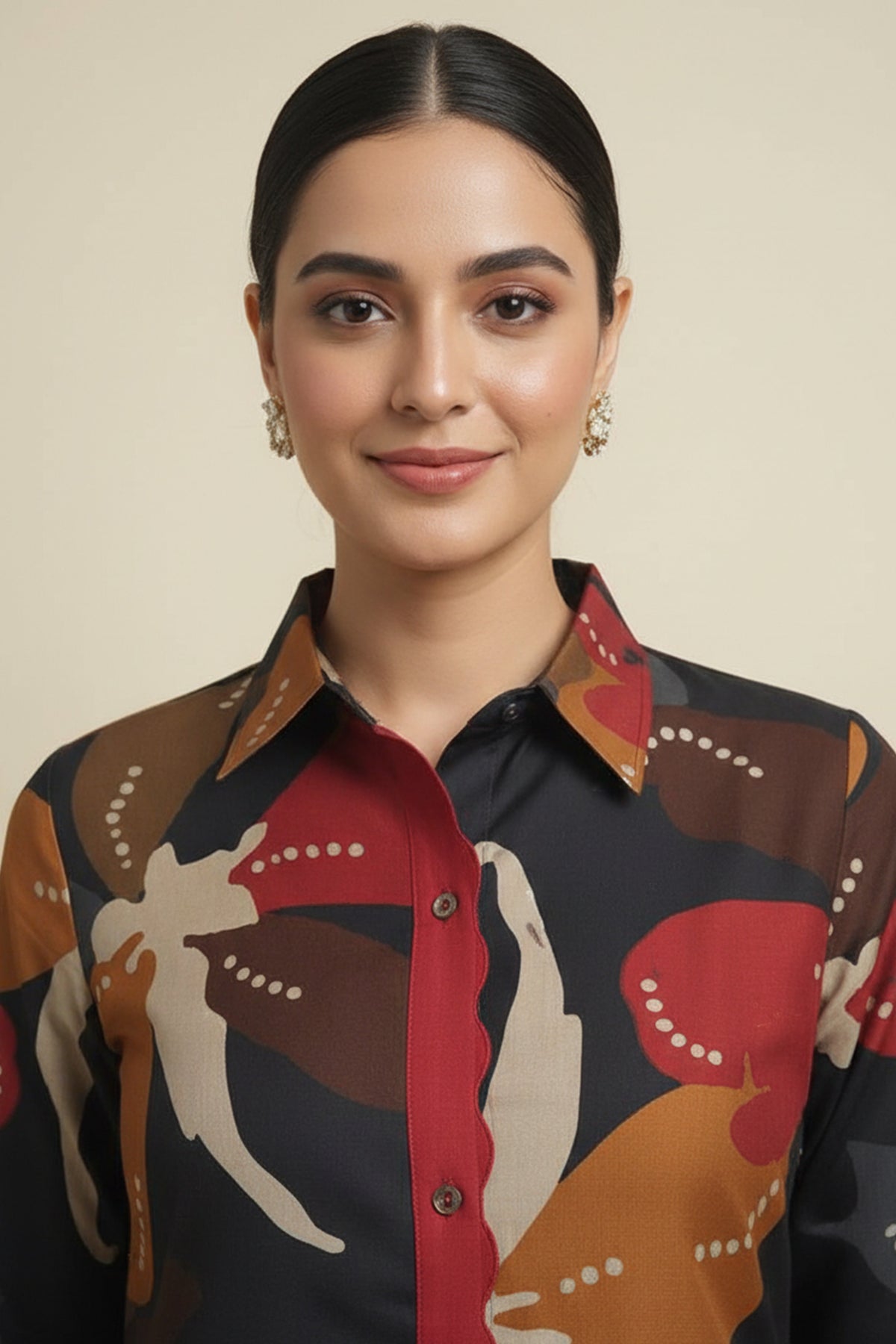 Blue Stylish Floral Printed Viscose Shirt Top and Bottom Set for a Chic and Comfortable Look - Image 2