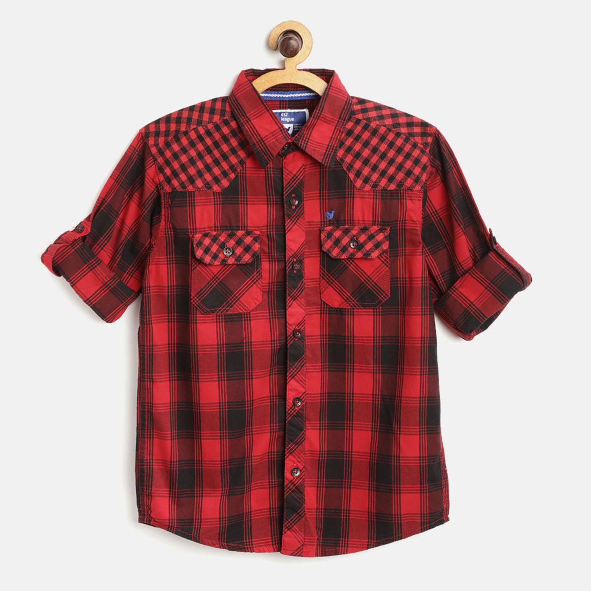 Red Checks Printed Pure Cotton Shirt