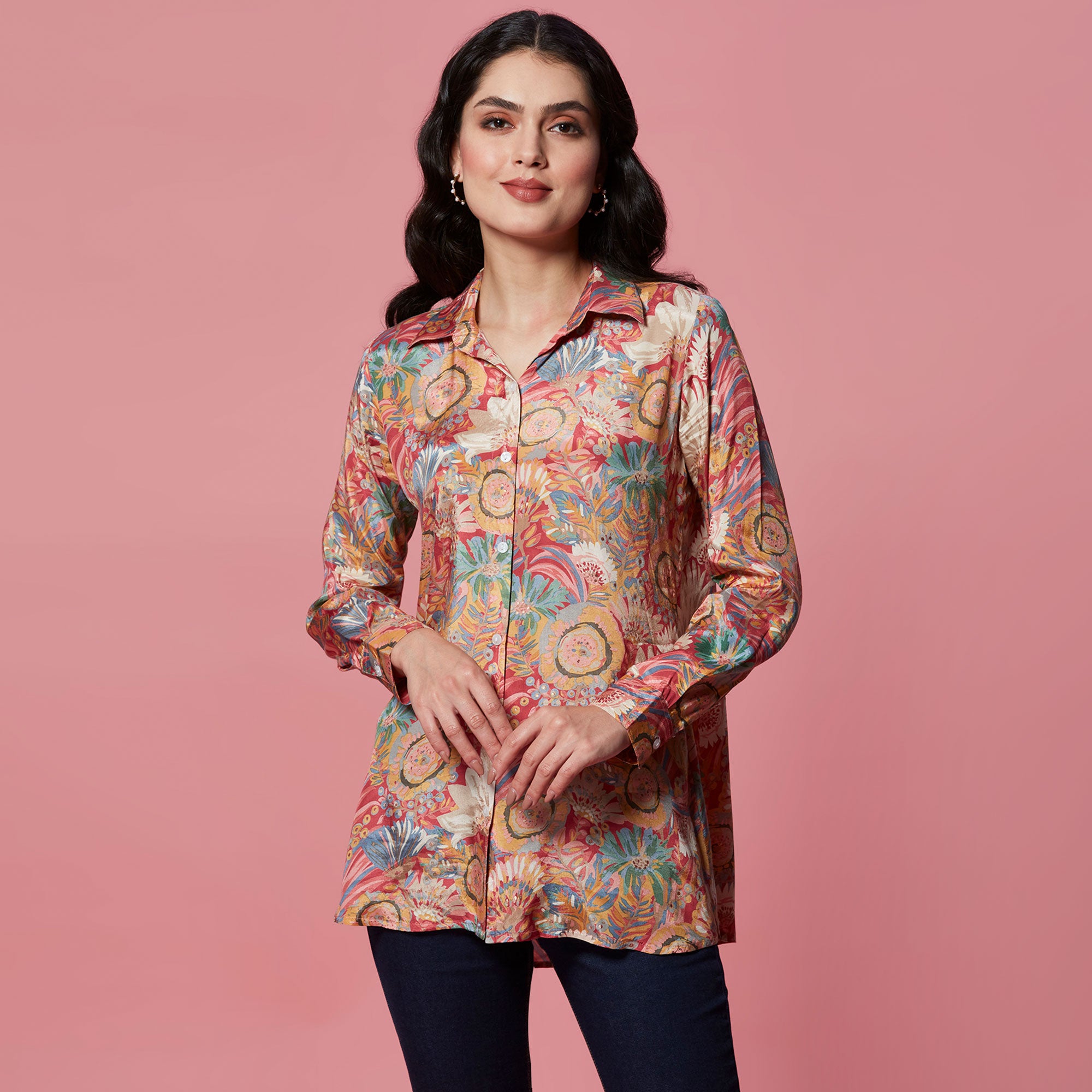 Multicolor Floral Printed Muslin Top