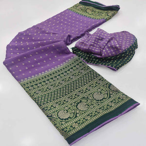 Light Purple Foil Printed Georgette Saree