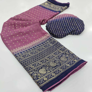 Pink Foil Printed Georgette Saree