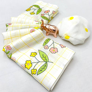 Off White Soft Linen Saree with Artistic Print Detailing