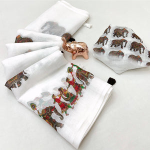 Soft & Comfortable White Linen Saree with Modern Printed Styling