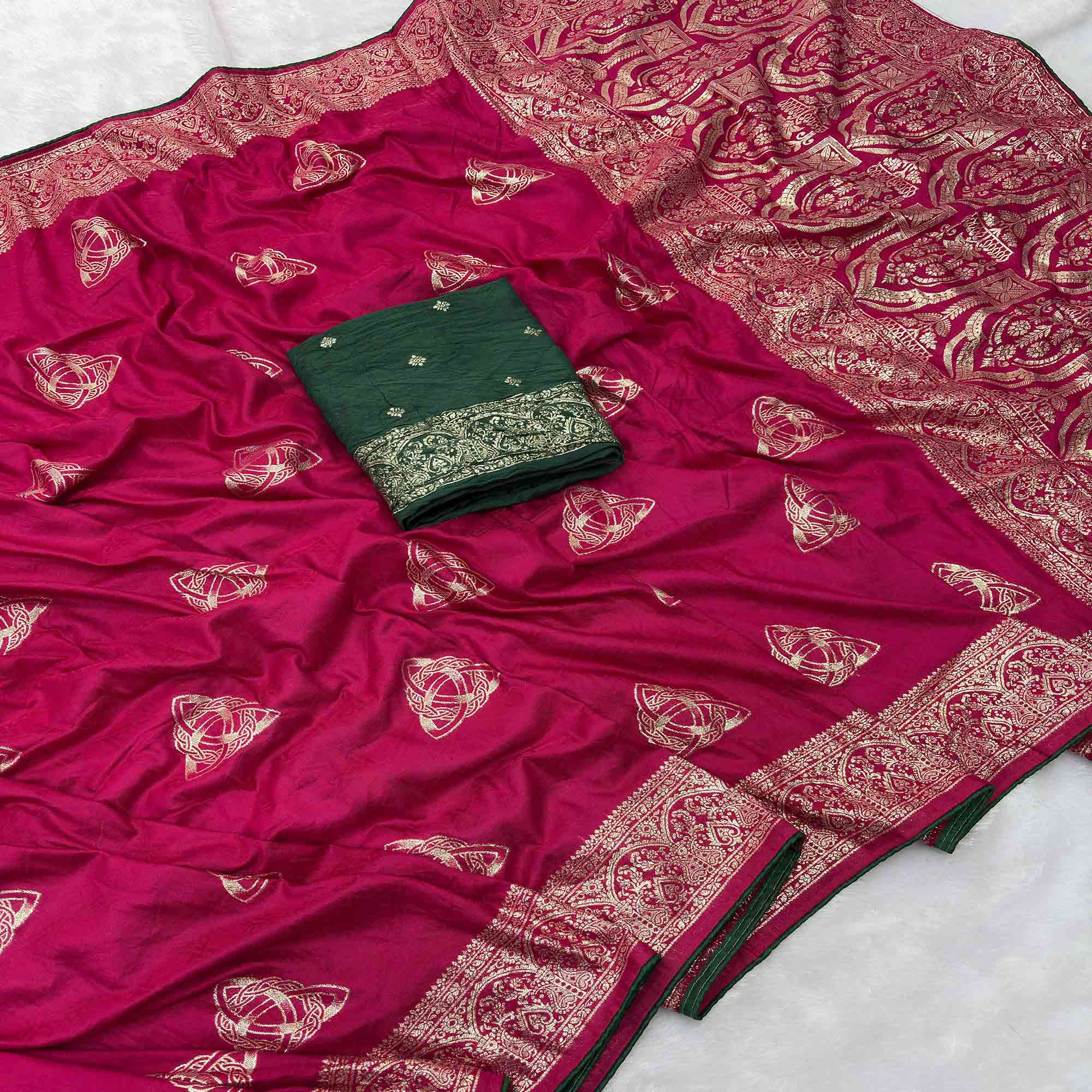 Pink Festive Wear Muslin Soft Saree Enriched with Intricate Meenakari Zari Designs
