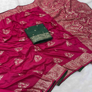 Pink Festive Wear Muslin Soft Saree Enriched with Intricate Meenakari Zari Designs
