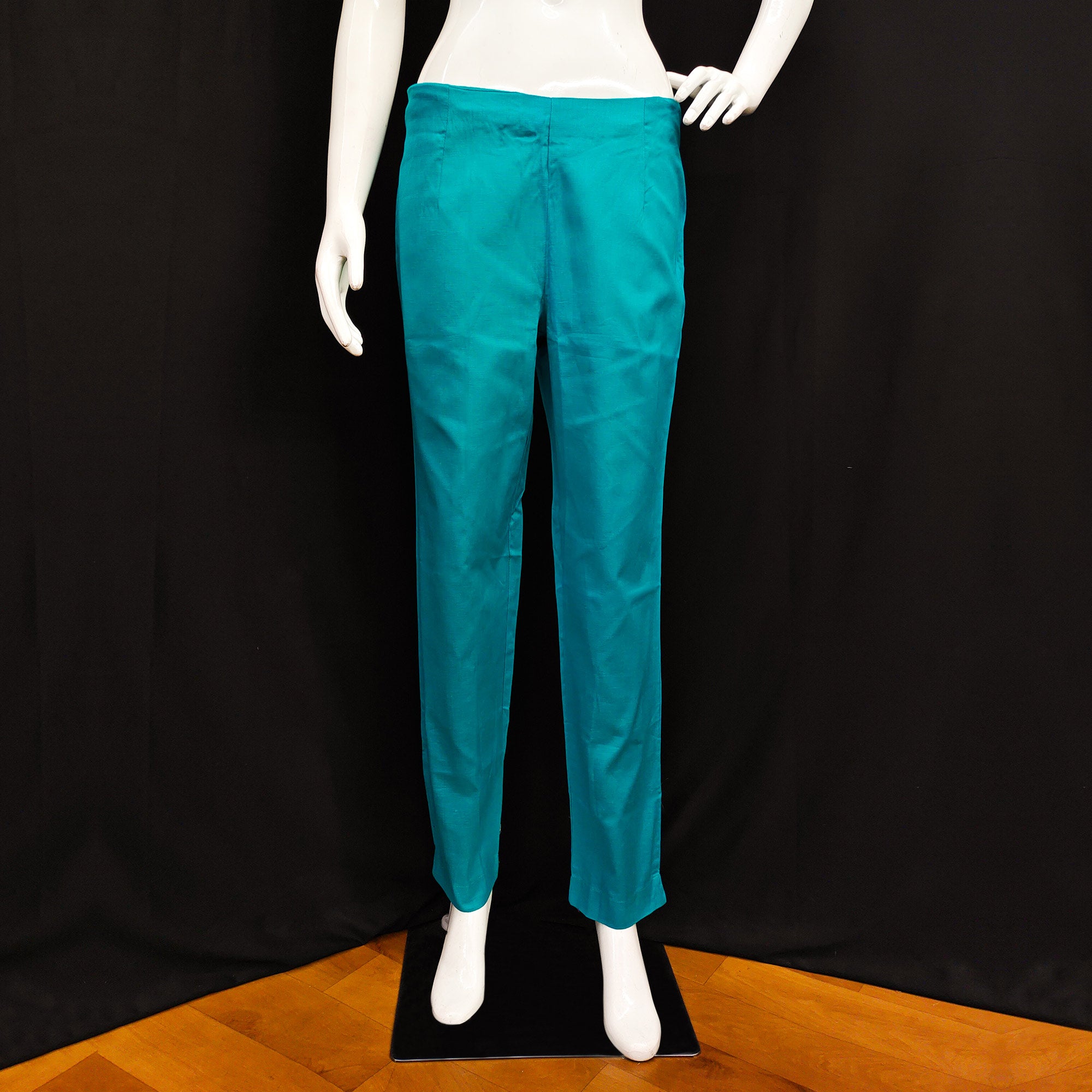 Blue Solid Pure Cotton Pant