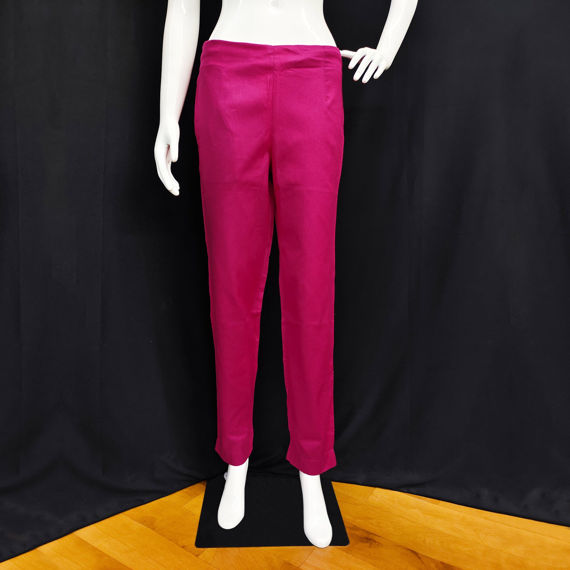 Pink Solid Pure Cotton Pant