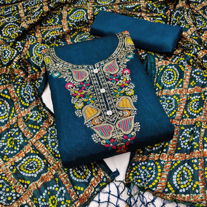 Morpich Floral Woven Chanderi Jacquard Dress Material