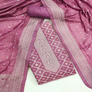 Banarasi Inspired Purple Jacquard Fabric for Elegant Ensembles