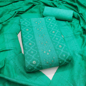 Banarasi Inspired Turquoise Jacquard Fabric for Elegant Ensembles