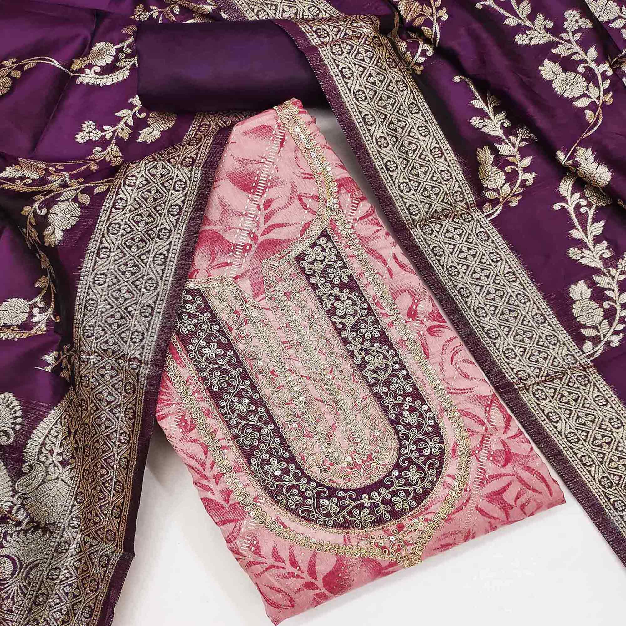 printed chanderi silk dress material Chanderi silk dress material hand block printed Manufacturers and Suppliers from Jaipur