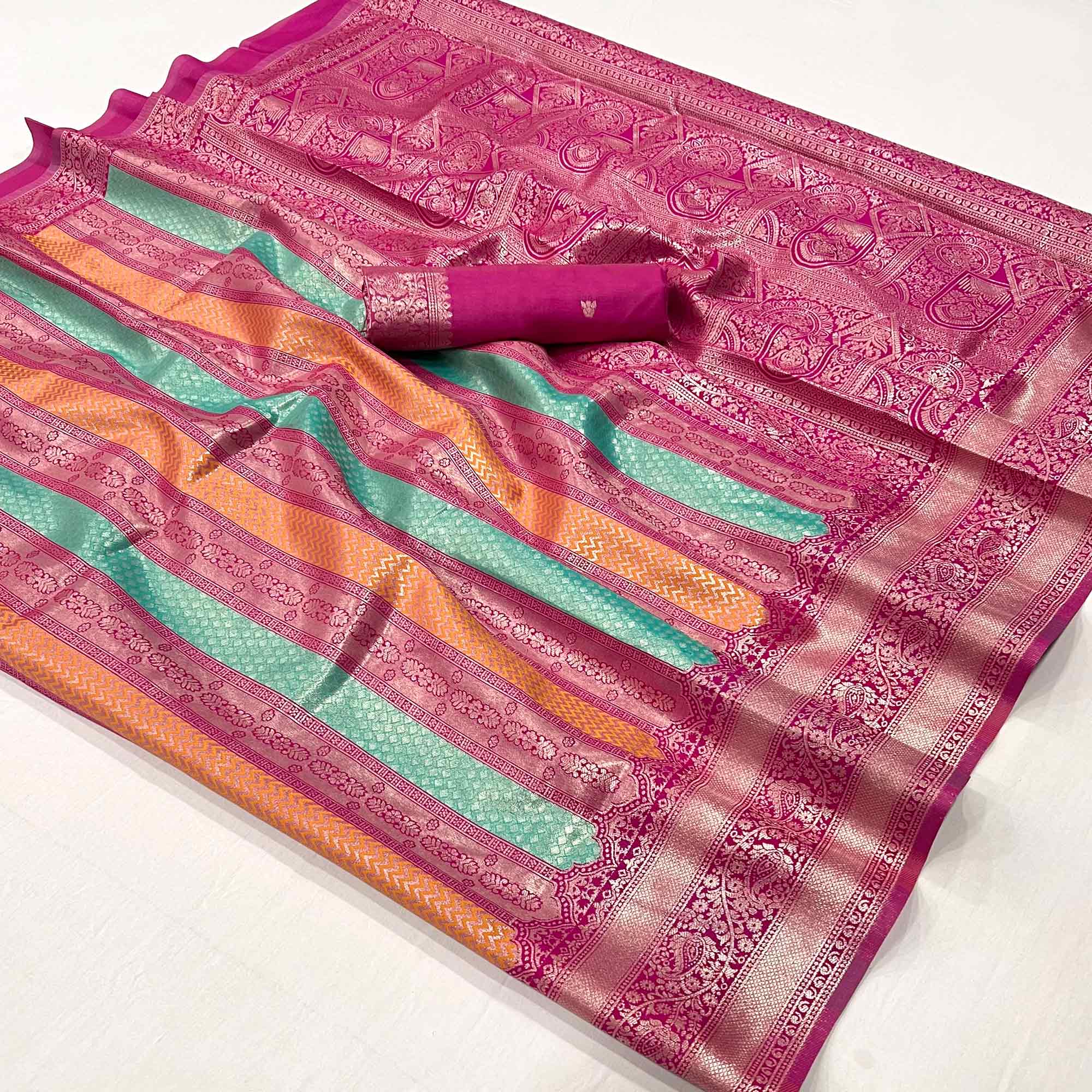 Burnt Pink Zari Weaving Kanjivaram Silk Saree