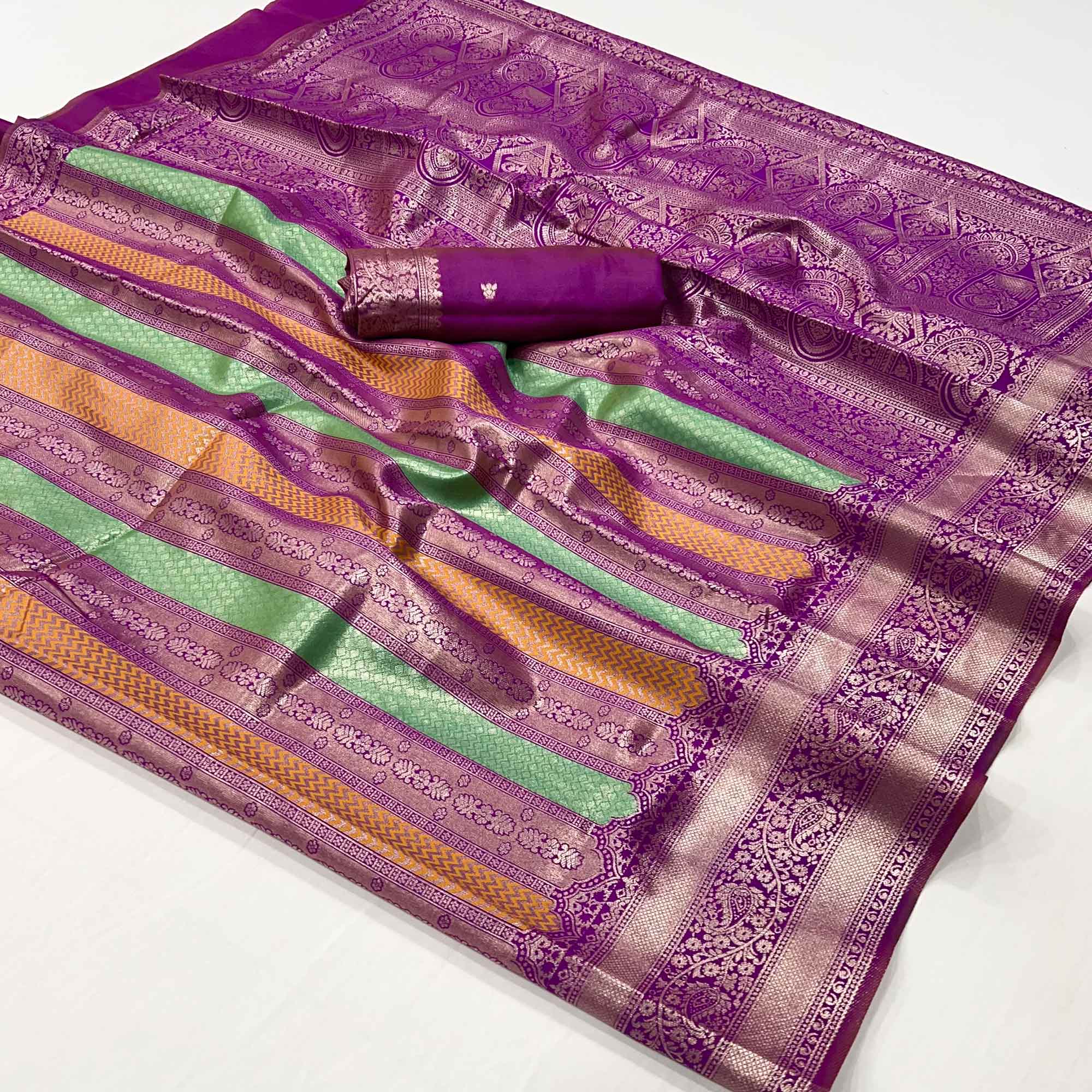 Purple Zari Weaving Kanjivaram Silk Saree