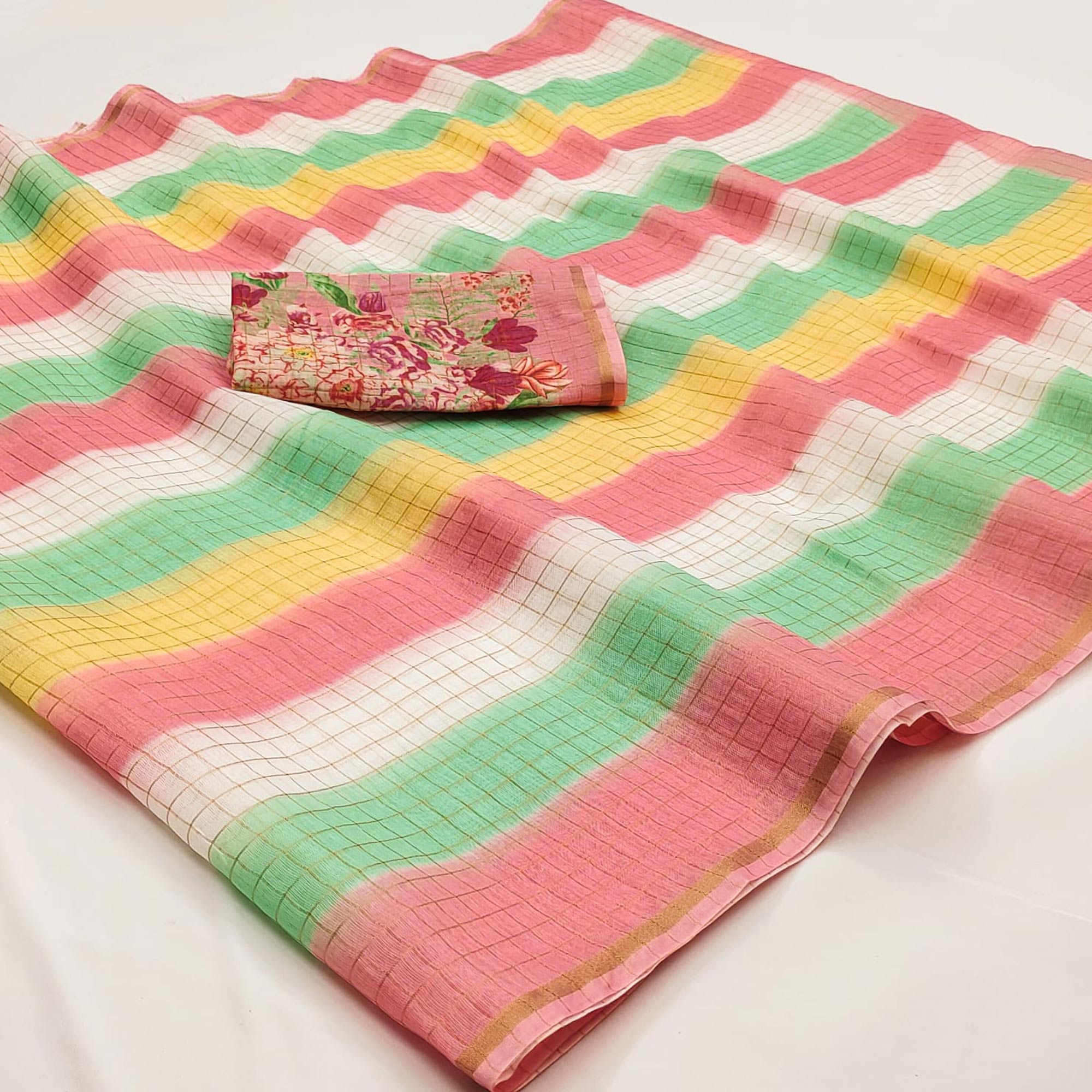 Pink Weaving Chanderi Saree