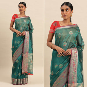 Rama Woven Organza Saree