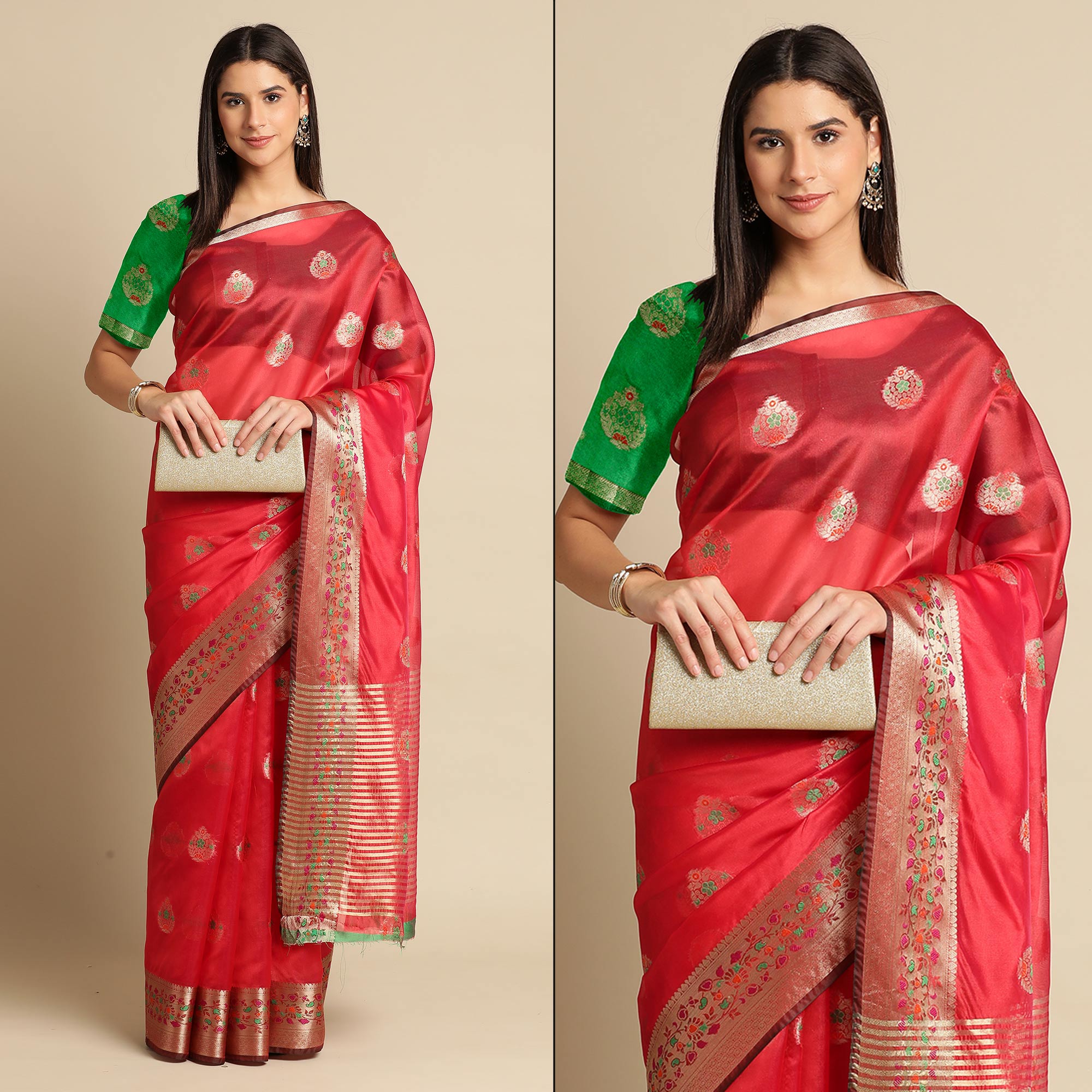 Rani Woven Organza Saree