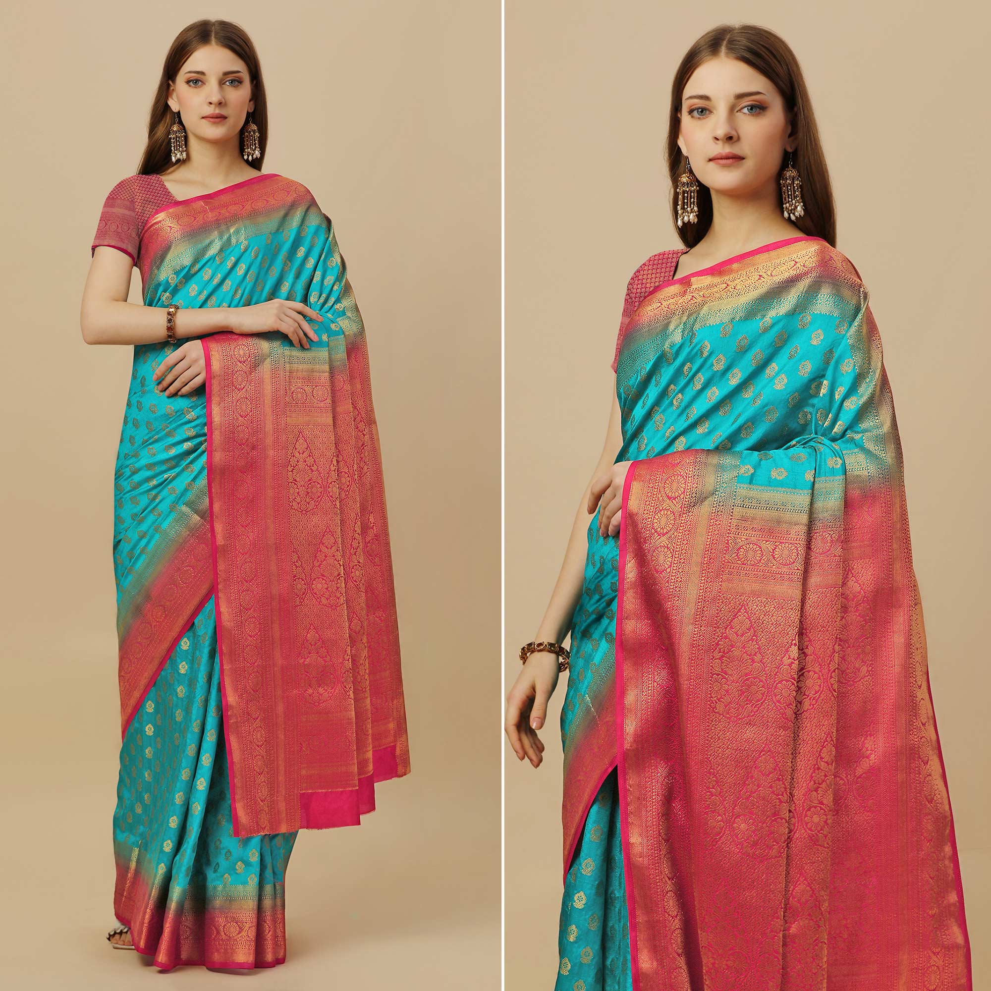 Blue Woven Dola Silk Saree