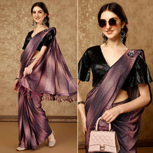 Purple Ombre Printed Lycra Ready To Wear Saree