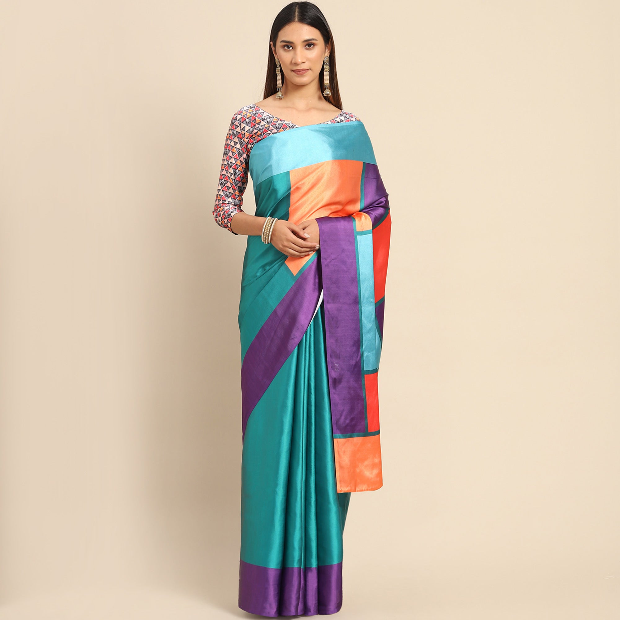 Multicolor Printed Pure Silk Saree