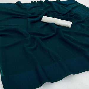 Morpich Zari Woven Georgette Saree