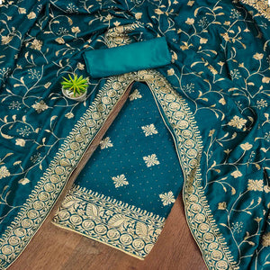 Morpich Floral Embroidered Chinon Dress Material