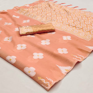 Orange Woven Modal Saree