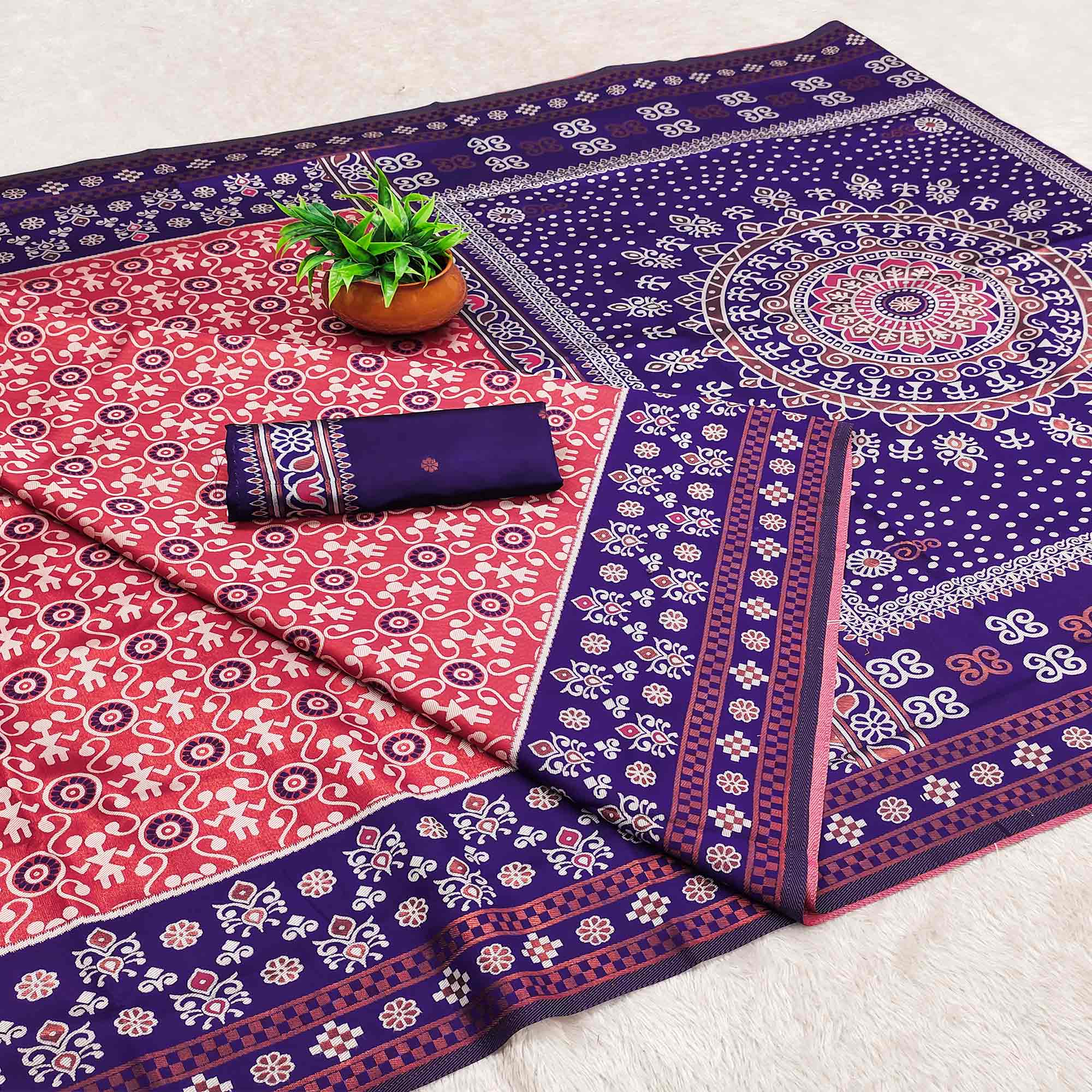 Red Designer Handloom Kanjivaram Silk Saree with Rich Floral Weaving