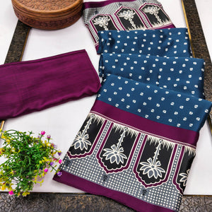 Classic Navy Blue Crepe Silk Saree Enhanced with Bandhani Work for Timeless Appeal