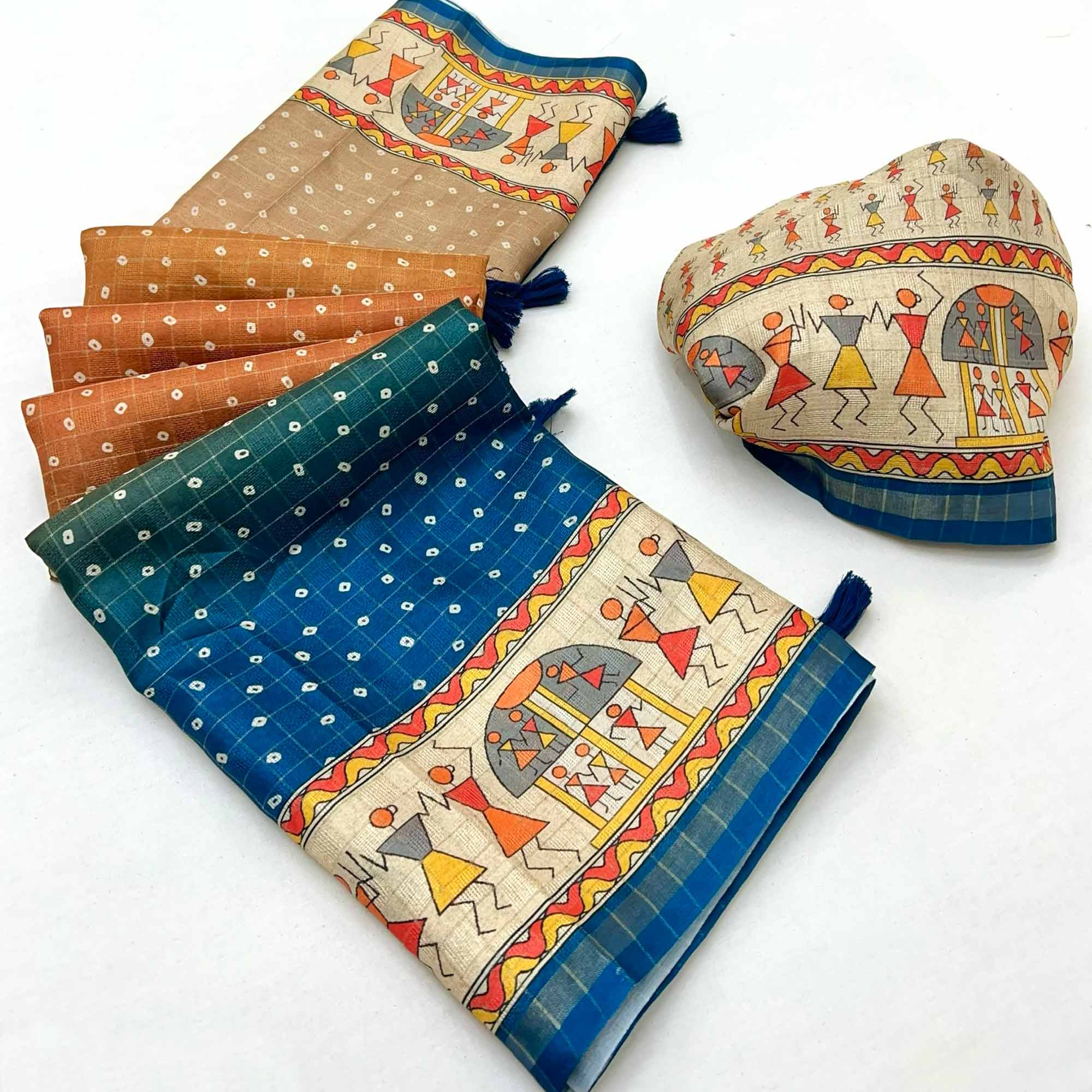 Multicolor Bandhani Print Style Maheshwari Cotton Silk Saree for Festive Styling