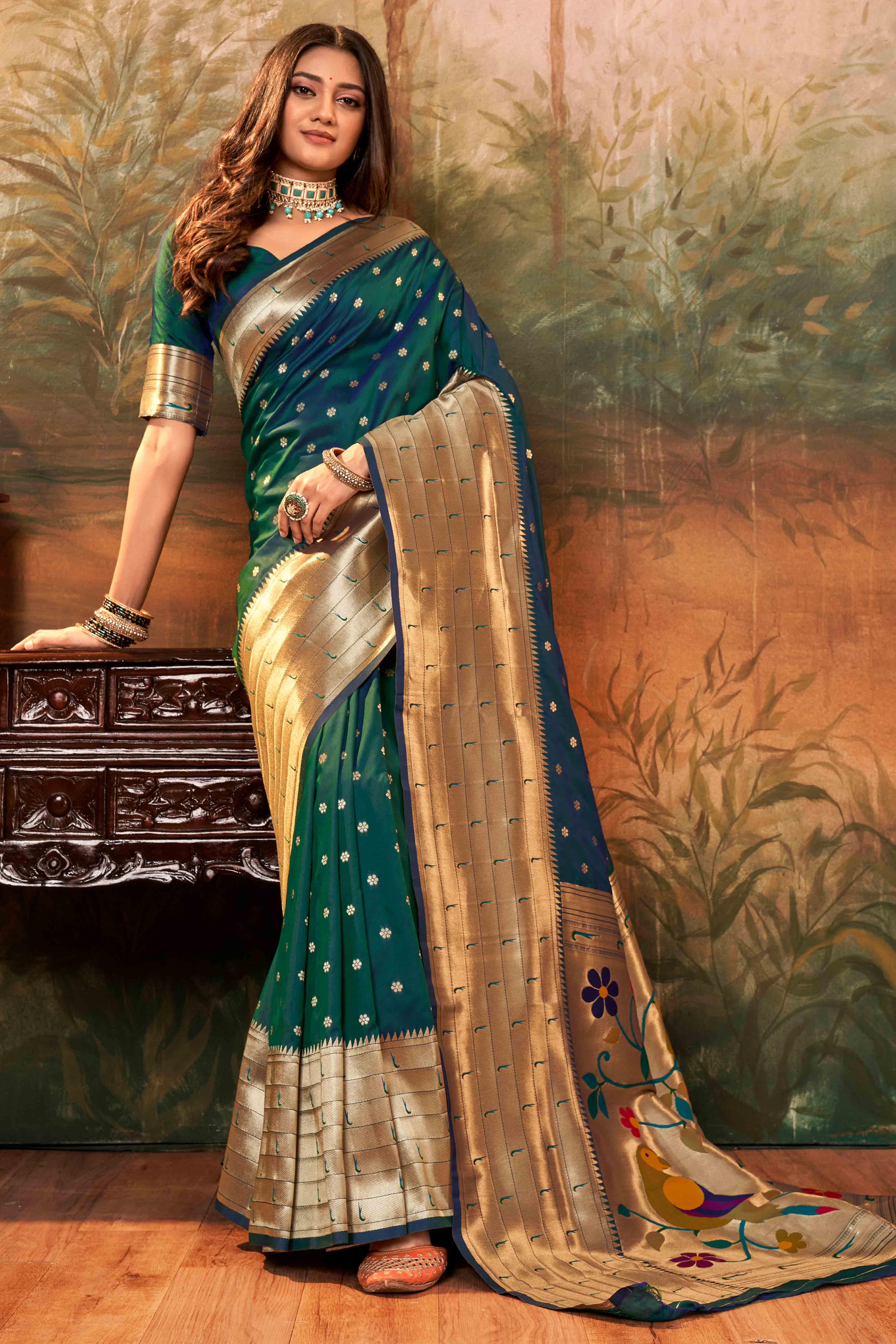 Green Zari Weaving Pure Silk Paithani Saree