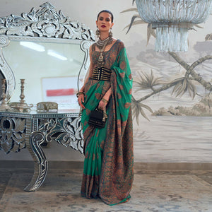 Green Woven Chanderi Silk Saree