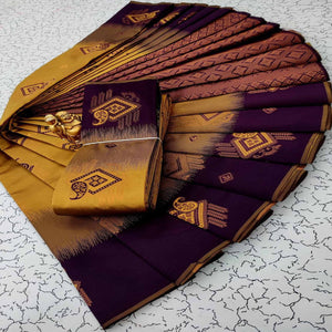 Mustard Classic Tissue Silk Saree with Zari Weaving