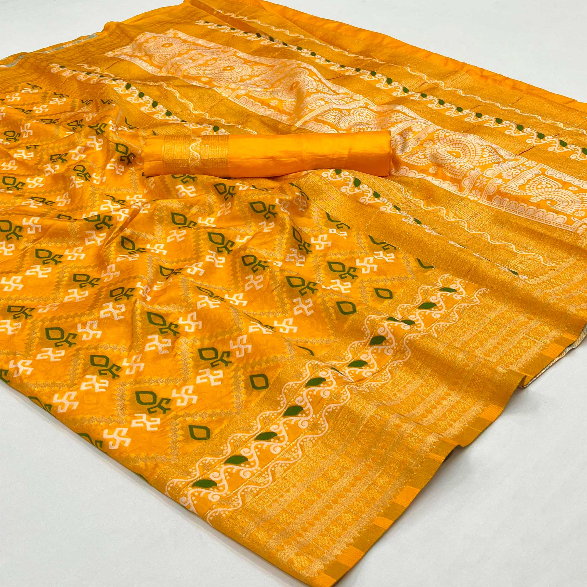Yellow Woven Art Silk Saree