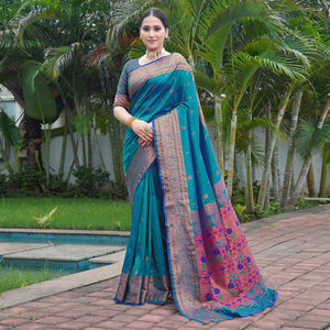 Morpich Woven Paithani Art Silk Saree