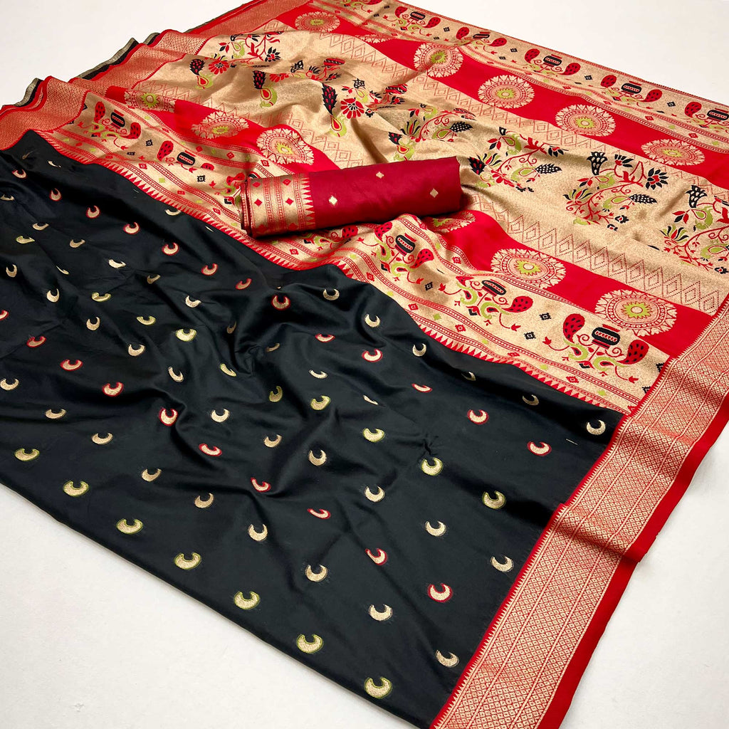 Trendy Collection Paithani Silk Black Saree main image 0
