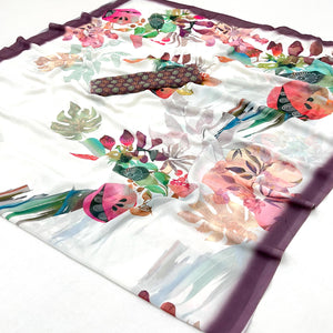 White Floral Digital Printed Georgette Saree