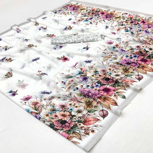 Classic White Georgette Saree Featuring Delicate Floral Digital Prints
