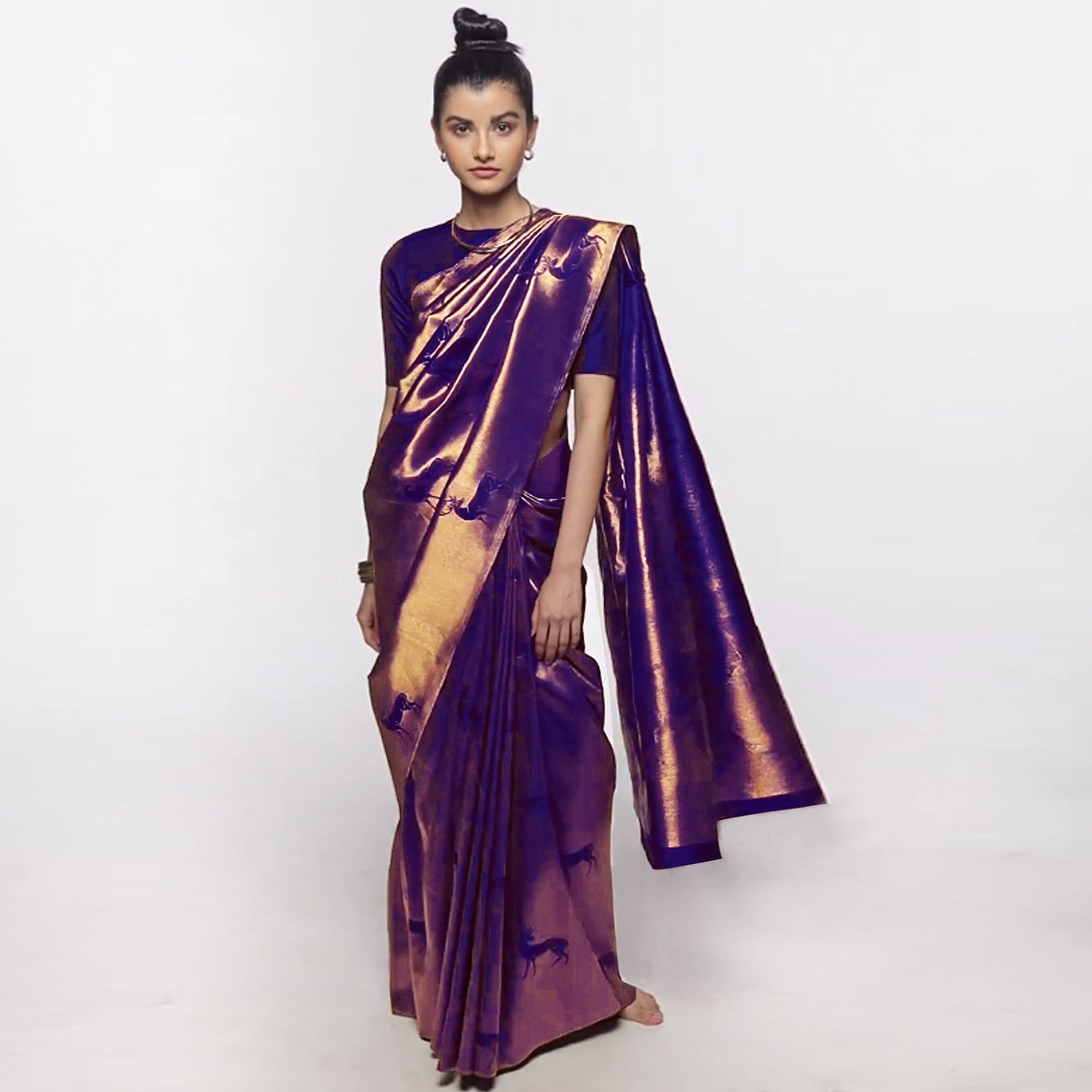 Purple Woven Banarasi Silk Saree