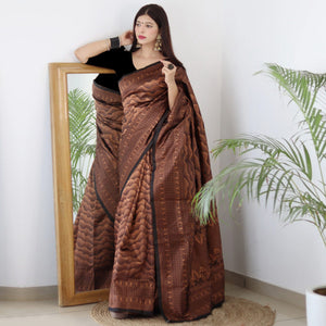 Black Woven Banarasi Silk Saree