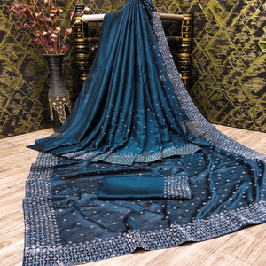 Morpich Floral Swarovski Work Georgette Saree