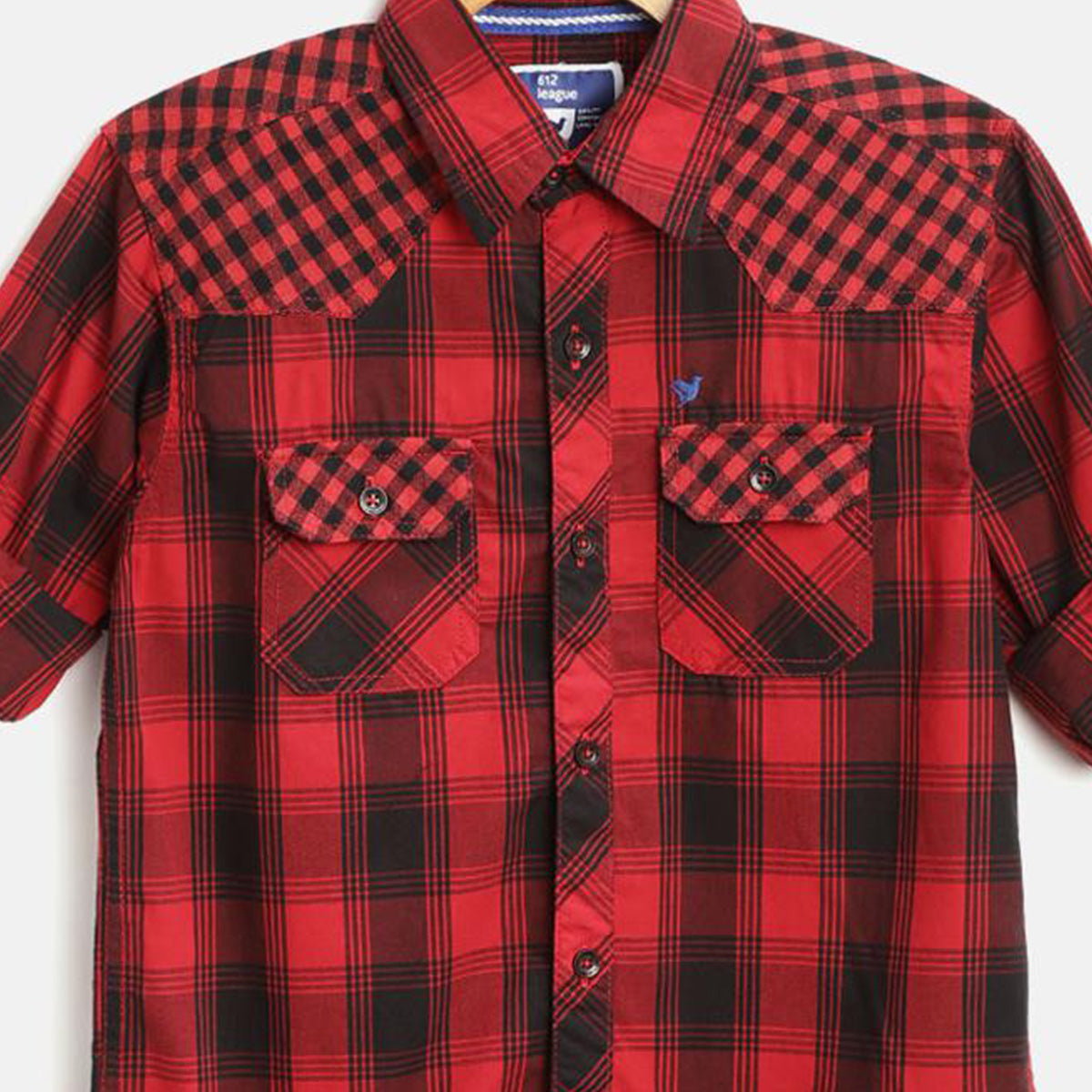 Red Checks Printed Pure Cotton Shirt