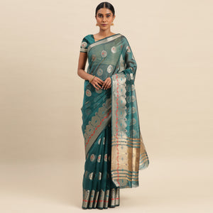 Rama Woven Organza Saree