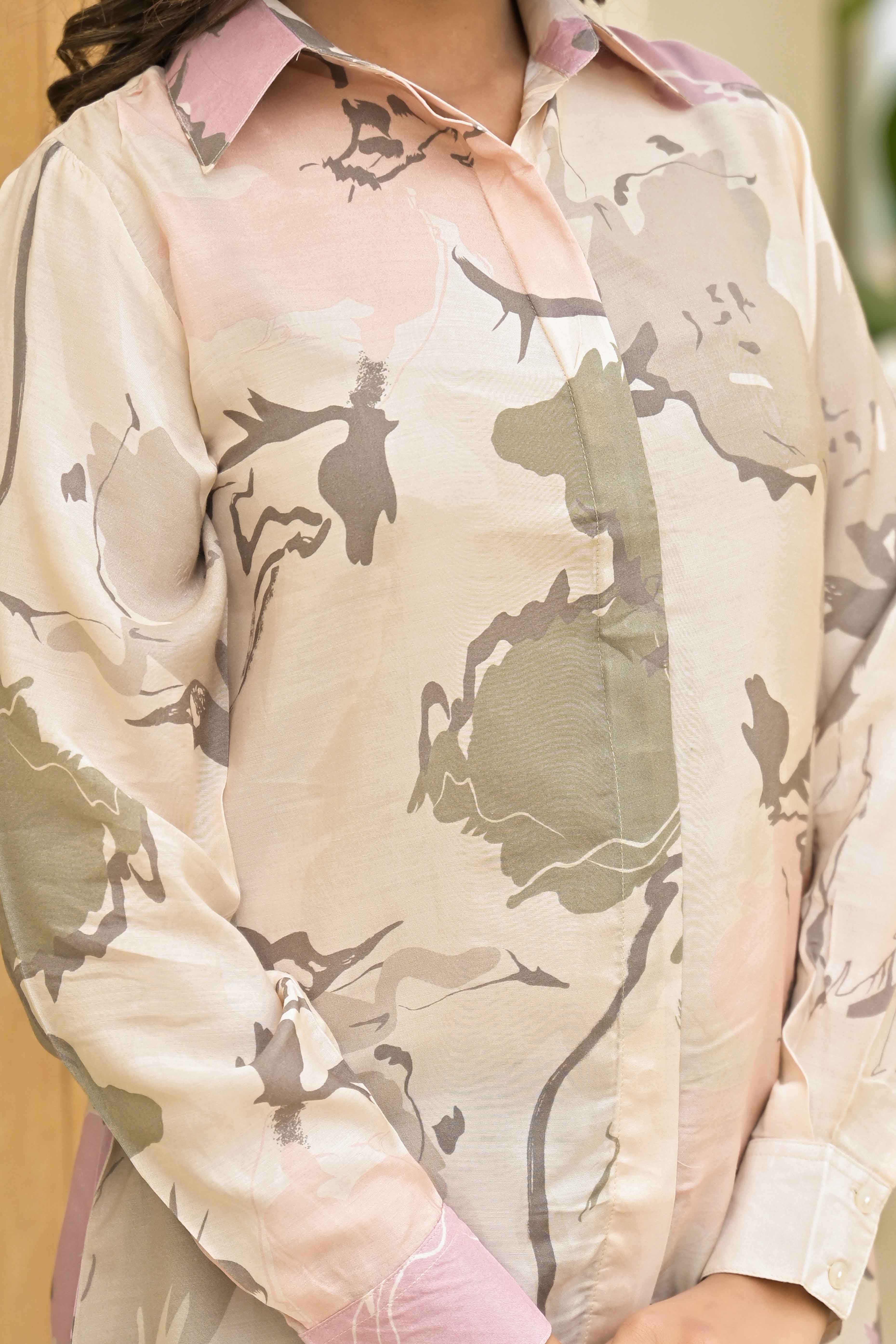 White Dove Floral Printed Muslin Top