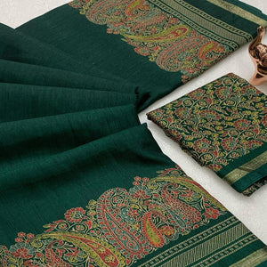Traditional Green Kashmiri Printed Silk Blend Saree