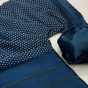 Blue Bandhani Printed Georgette Saree