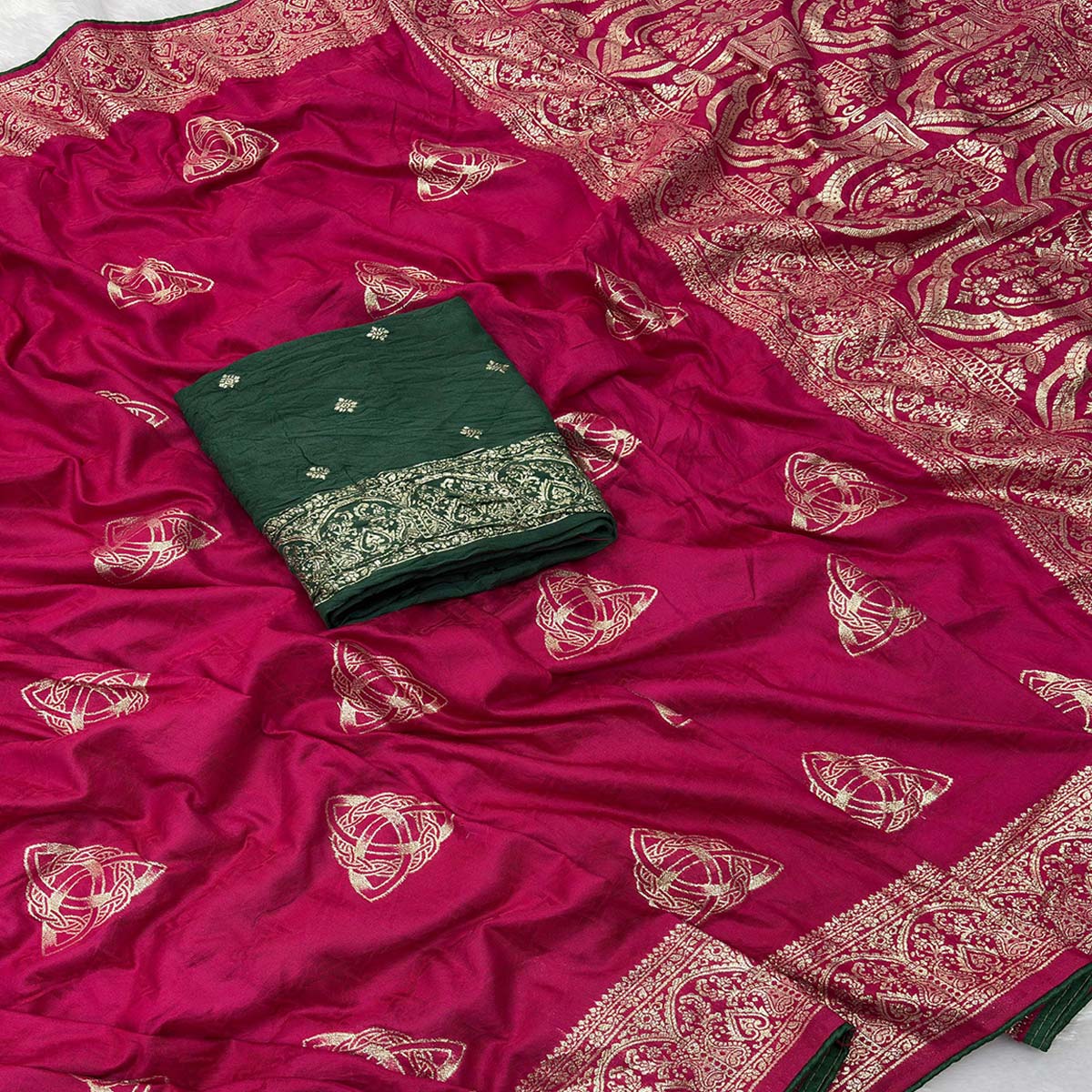 Pink Festive Wear Muslin Soft Saree Enriched with Intricate Meenakari Zari Designs