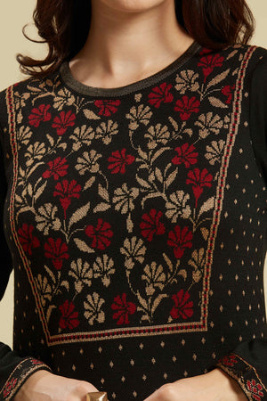 Black Woolen Straight Kurti