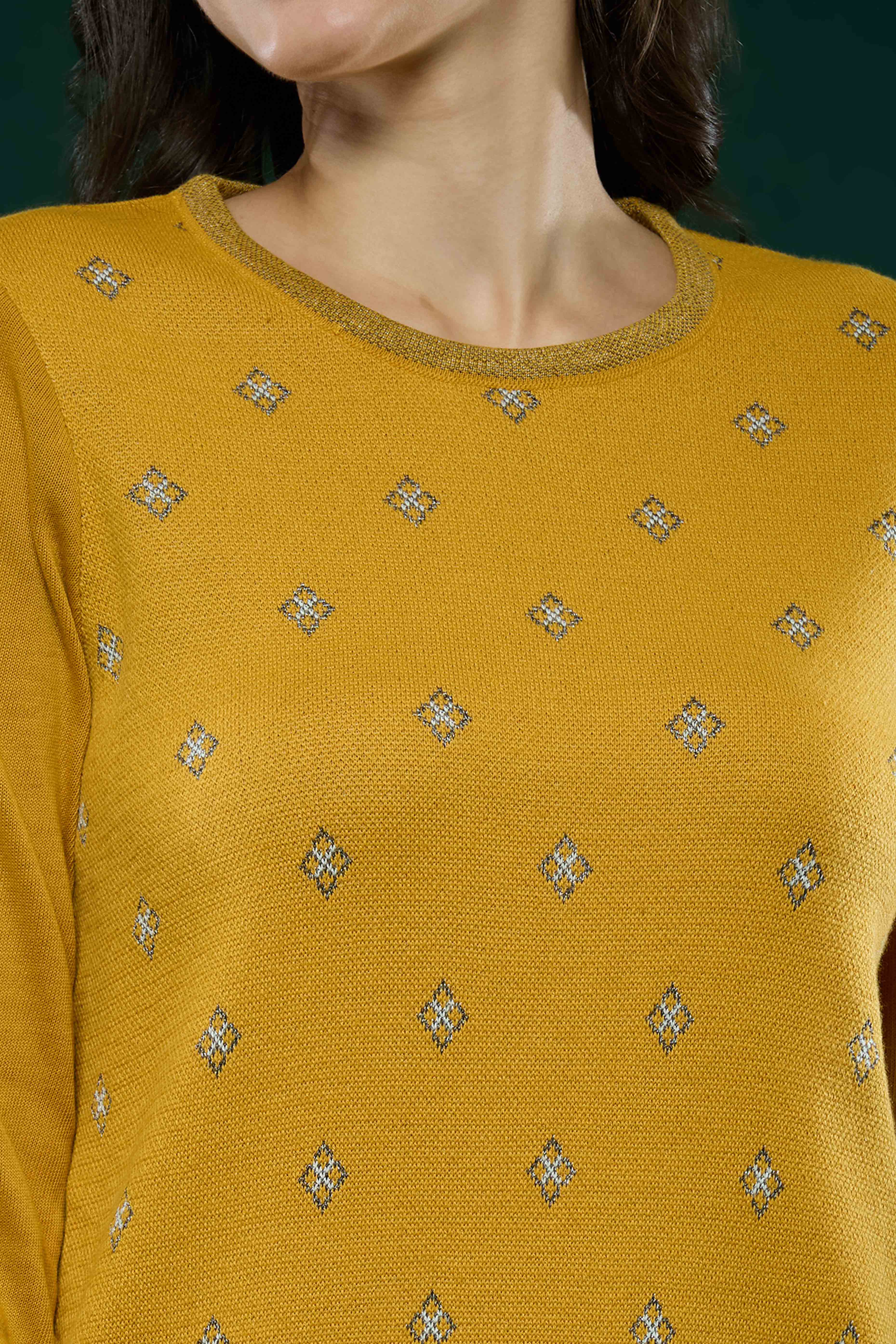 Mustard Woolen Straight Kurti